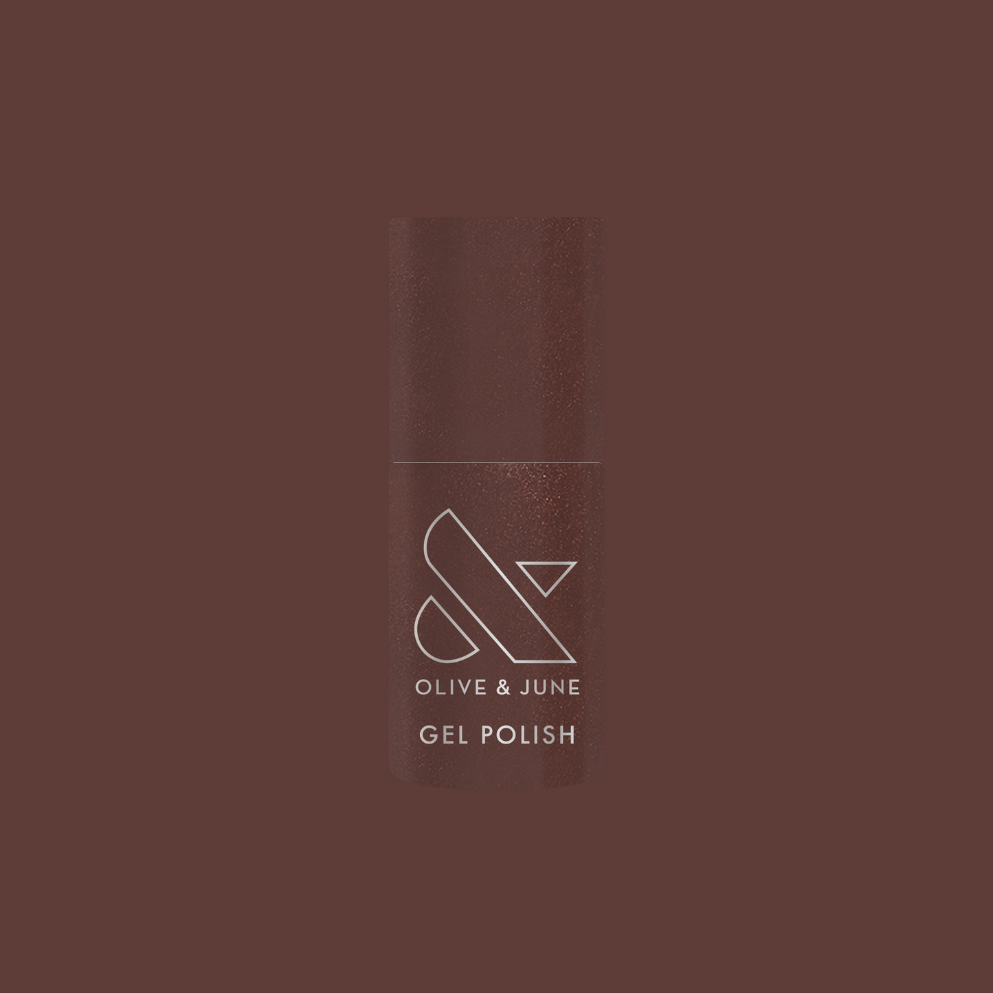 Bottle of Goal Getter - Gel nail polish in a deep chocolate shade with subtle golden shimmer for long-lasting mani