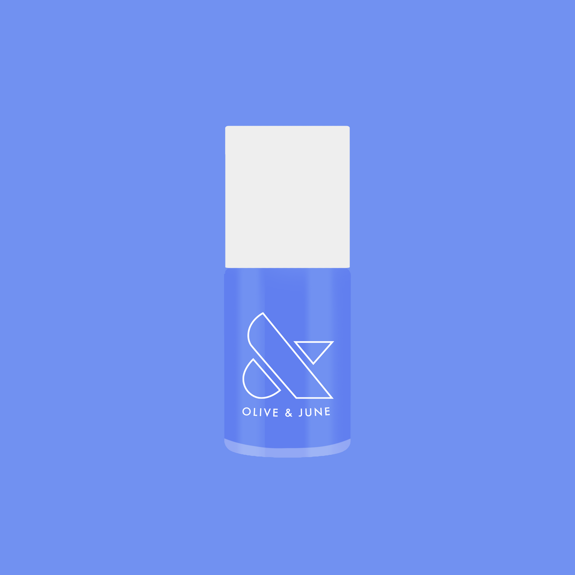 Bottle of Rally Ready nail polish in dusty ultramarine blue by Olive and June for long-lasting at-home mani and pedi