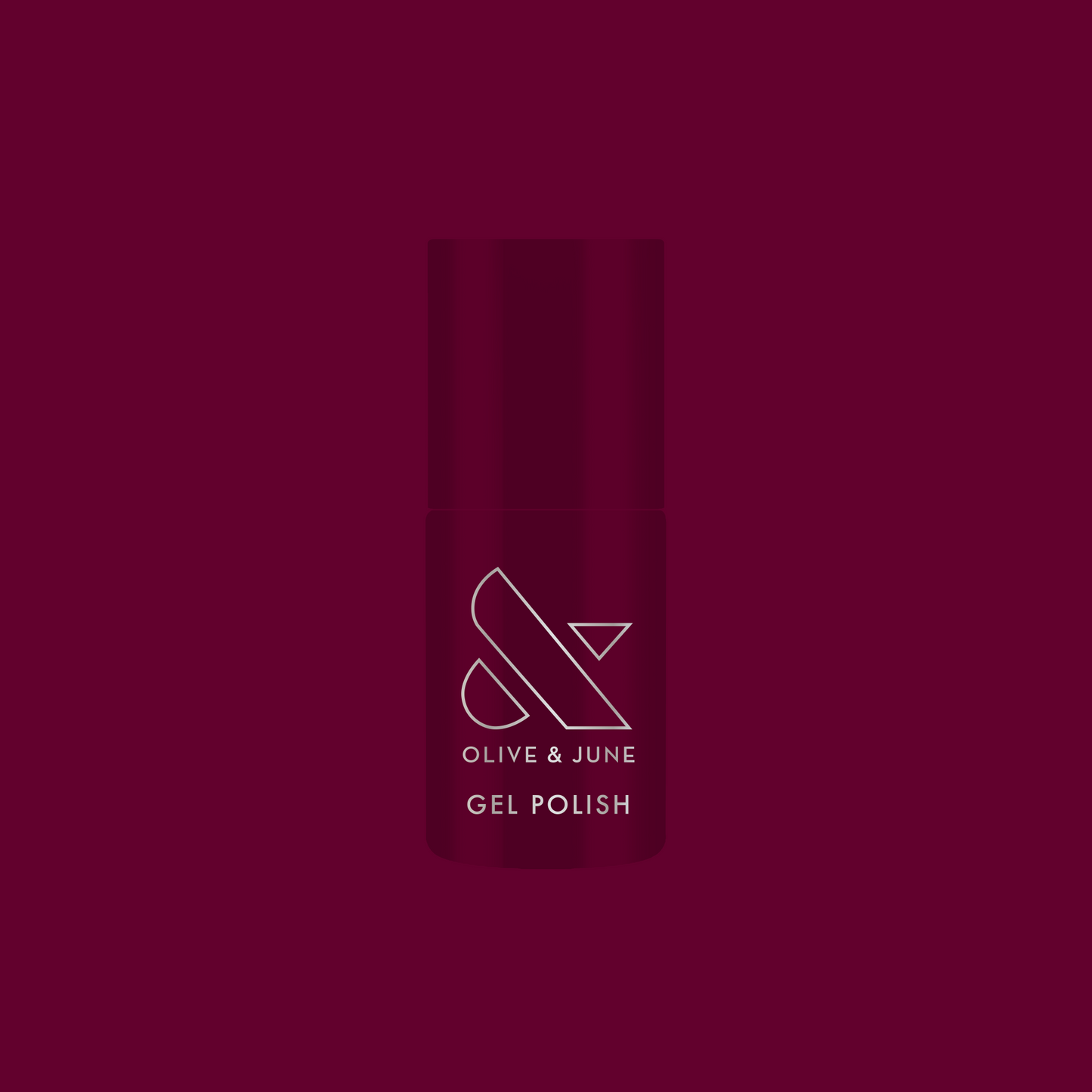 Mulberry - Gel polish bottle on rich deep maroon background for a premium long-lasting mani by Olive and June