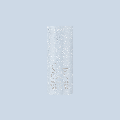 Mani on the Dance Floor Gel bottle showing silver flash glitter gel polish for sparkling and long-lasting manicures