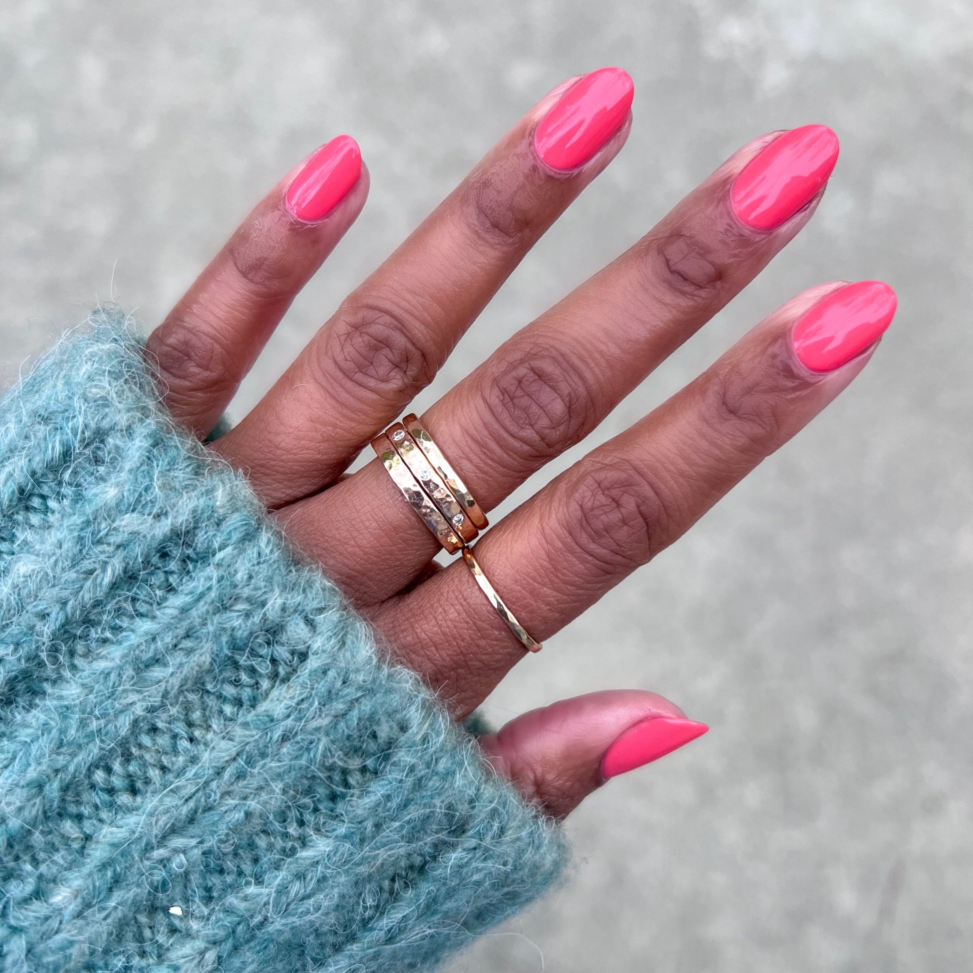 Perfect Pinwheel coral gel polish on natural nails with a smooth, glossy finish for a bright at-home manicure